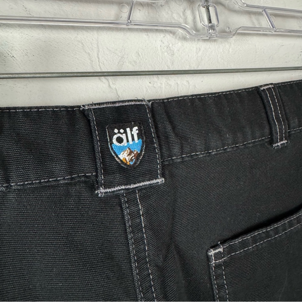 VTG Y2K Alf Kuhl Denim Jeans Pants Solid Black Wash Wide Leg Baggy Skater Cotton - Picture 9 of 12